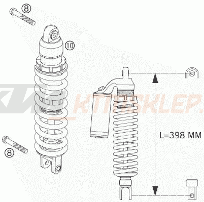 Schemat "amortyzator tył" do KTM 450 SMR