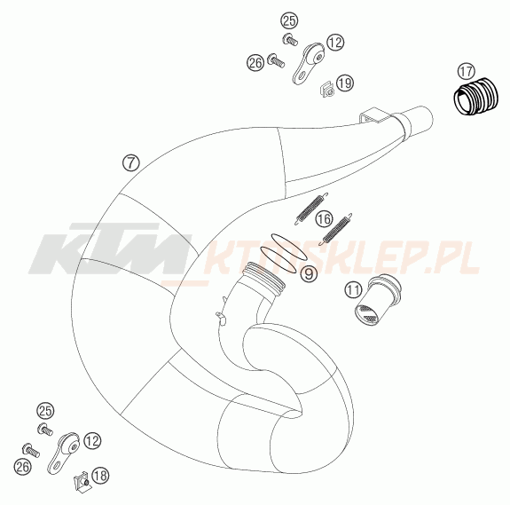 Schemat "układ wydechowy" do KTM 250 EXC