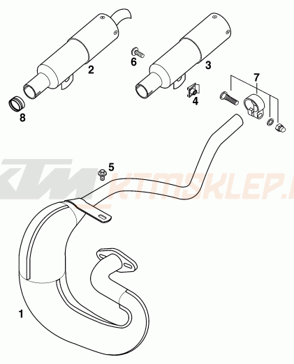 Schemat "układ wydechowy" do KTM 50 MINI ADVENTURE
