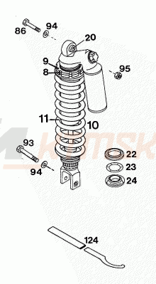 Schemat "amortyzator tył" do KTM 620 DUKE 37KW