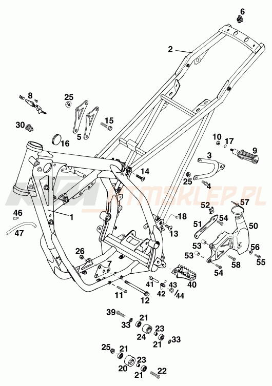 Schemat "rama" do KTM 250 EXC M/Ö 13LT