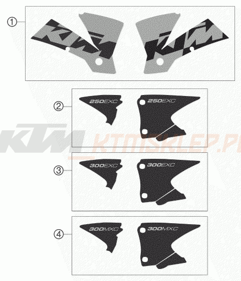Schemat "naklejki" do KTM 300 EXC SIX-DAYS