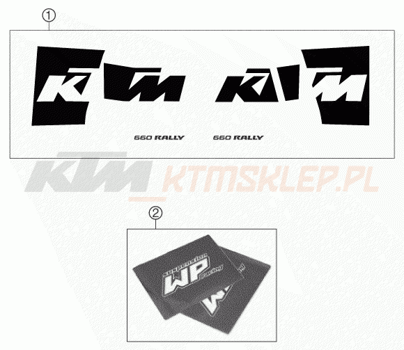 Schemat "naklejki" do KTM 660 RALLYE FACTORY REPL.