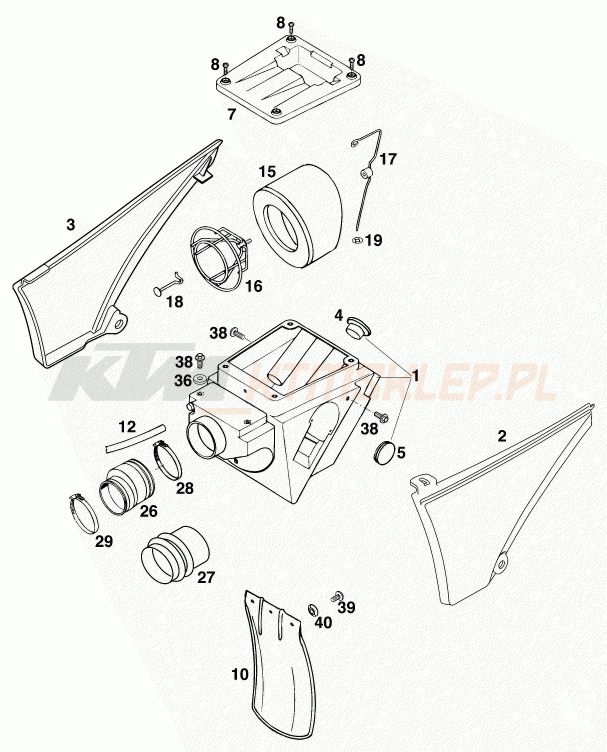 Schemat "filtr powietrza" do KTM 620 SUP-COMP 20kW