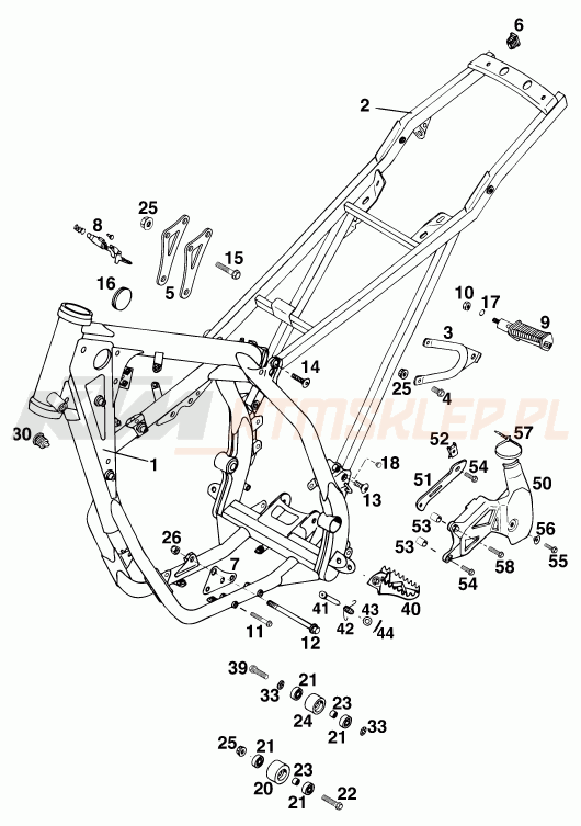 Schemat "rama" do KTM 300 EGS M/Ö 13lt