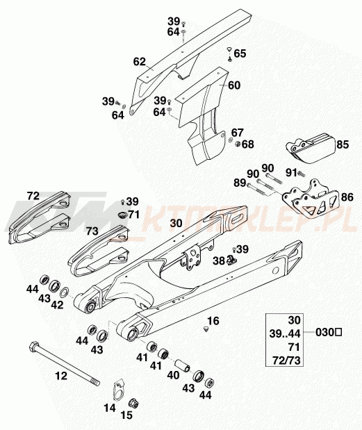 Schemat "wahacz" do KTM 620 RXC-E