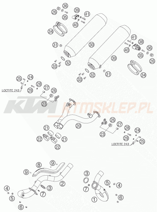 Schemat "układ wydechowy" do KTM 950 ADVENTURE S