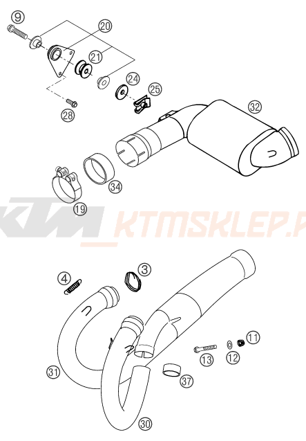 Schemat "układ wydechowy" do KTM 400 LS-E/