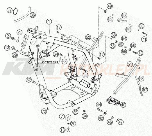 Schemat "rama" do KTM 660 RALLYE FACTORY REPL.