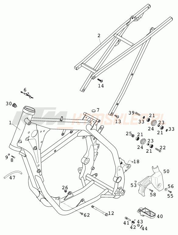 Schemat "rama" do KTM 520 EXC RACING