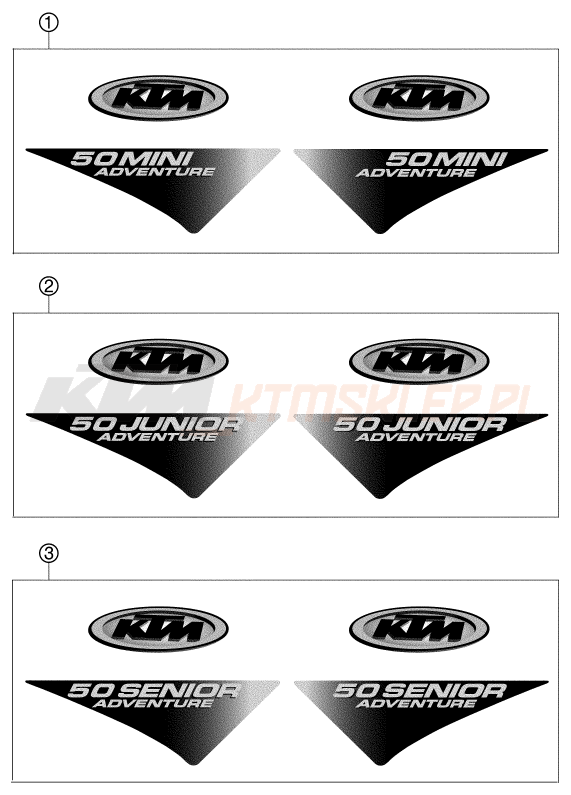 Schemat "naklejki" do KTM 50 SENIOR ADVENTURE