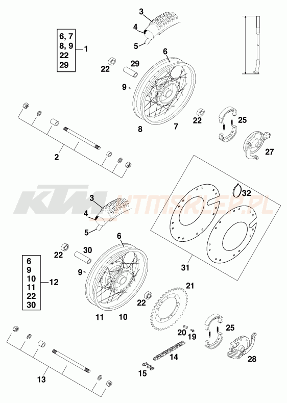 Schemat "koło przód" do KTM 50 MINI ADVENTURE