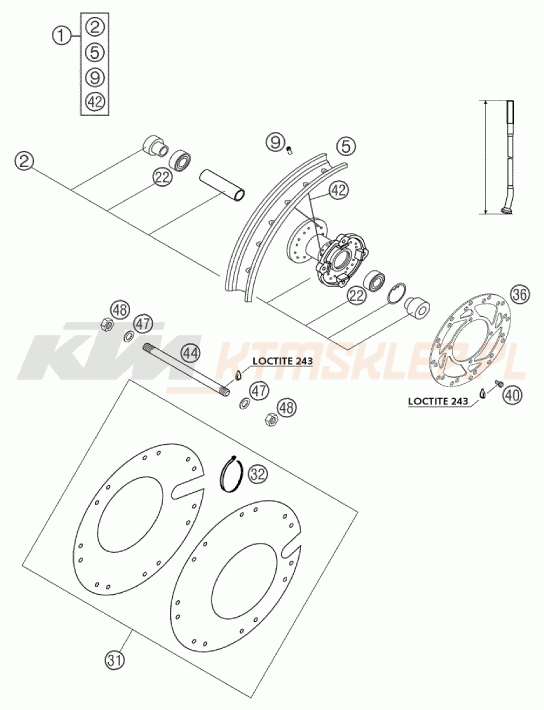 Schemat "koło przód" do KTM 50 SX PRO SENIOR LC