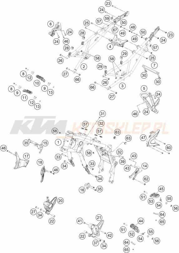 Schemat "rama" do KTM 890 ADVENTURE R