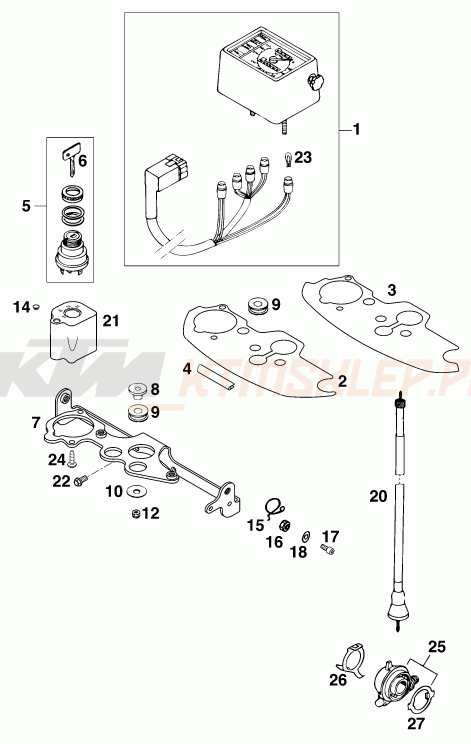 Schemat "system zabezpieczający" do KTM 620 EGS-E 37KW 20LT BLAU