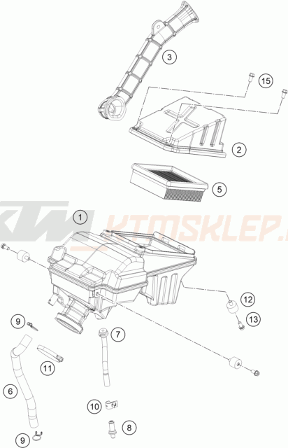 Schemat "filtr powietrza" do KTM 125 DUKE