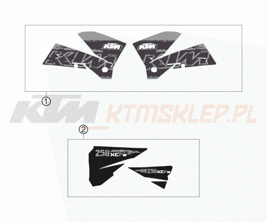 Schemat "naklejki" do KTM 250 XCF-W