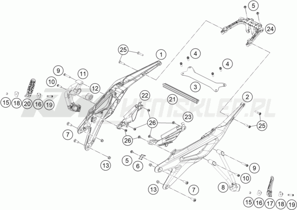Schemat "SUBFRAME" do KTM 890 DUKE