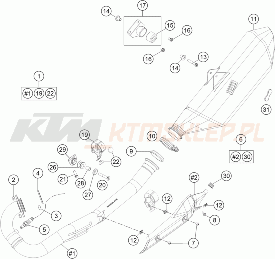 Schemat "układ wydechowy" do KTM 690 ENDURO R