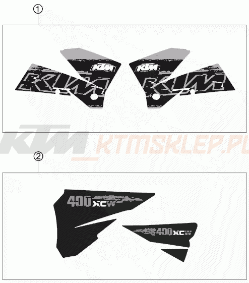 Schemat "naklejki" do KTM 400 XC-W