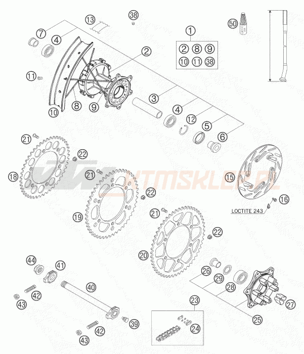 Schemat "koło tył" do KTM 640 LC4 ENDURO