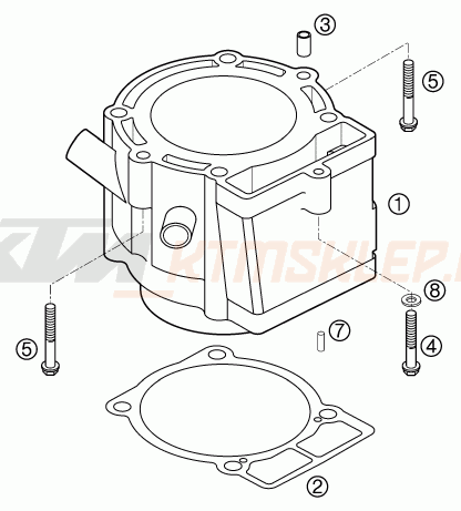 Schemat "cylinder" do KTM 400 EXC RACING SIX-DAYS