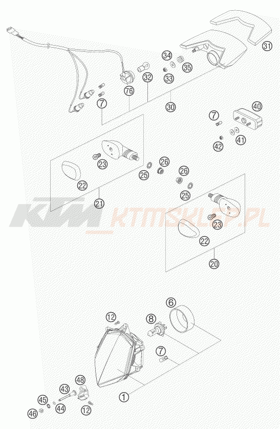 Schemat "oświetlenie" do KTM 640 LC4 SUPERMOTO PRESTIGE