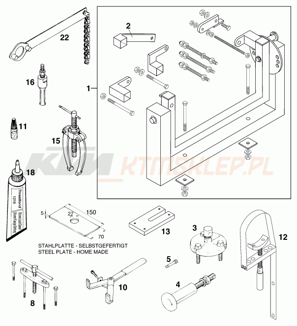 Schemat "Special tools (engine)" do KTM 125 STING/80