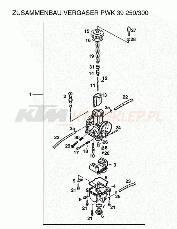 Schemat "gaźnik" do KTM 300 MXC