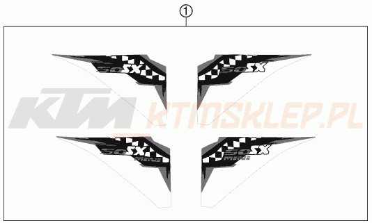 Schemat "naklejki" do KTM 50 SX MINI