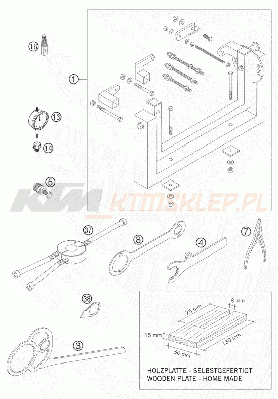 Schemat "Special tools (engine)" do KTM 200 EXC