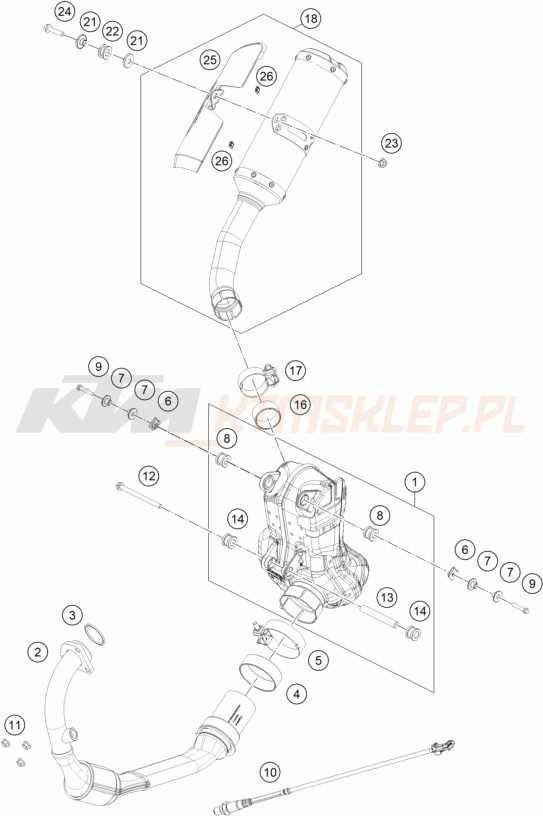 Schemat "układ wydechowy" do KTM RC 125