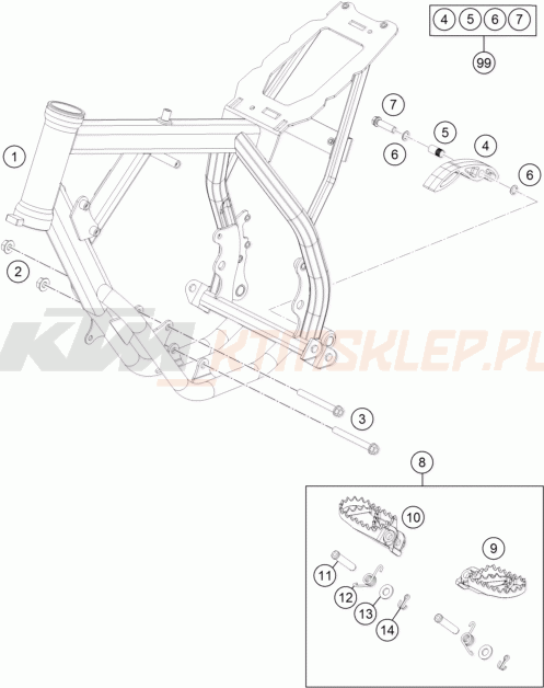 Schemat "rama" do KTM 50 SXS