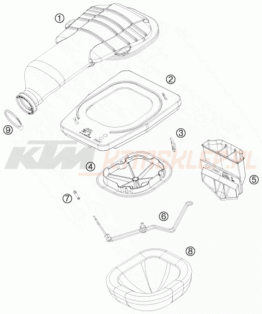 Schemat "filtr powietrza" do KTM 450 SX ATV