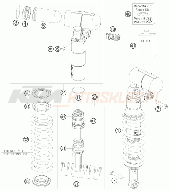 Schemat "amortyzator tył" do KTM 690 SMC