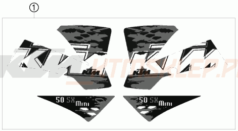 Schemat "naklejki" do KTM 50 SX MINI