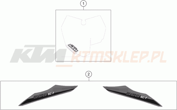 Schemat "naklejki" do KTM 350 XC-F