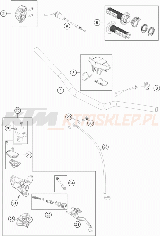 Schemat "kierownica i osprzęt" do KTM 85 SX /16