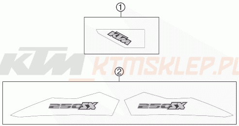 Schemat "naklejki" do KTM 250 SX