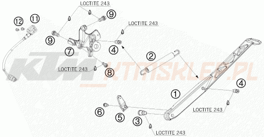 Schemat "stopki postojowe" do KTM 690 DUKE