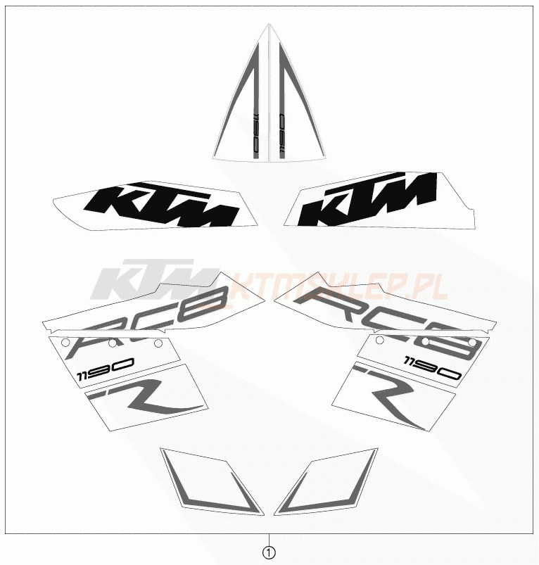 Schemat "naklejki" do KTM 1190 RC8 R