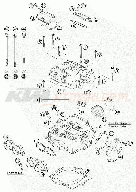 Schemat "głowica" do KTM 450 MXC-G RACING