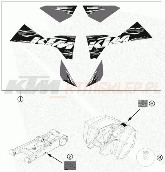 Schemat "naklejki" do KTM 525 XC ATV