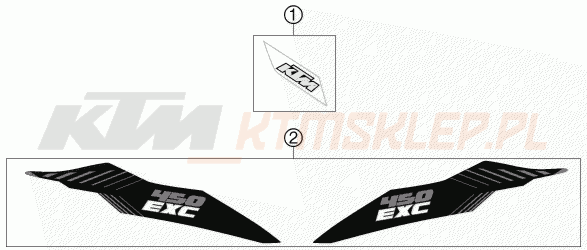 Schemat "naklejki" do KTM 450 EXC