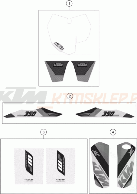 Schemat "naklejki" do KTM 350 XC-F