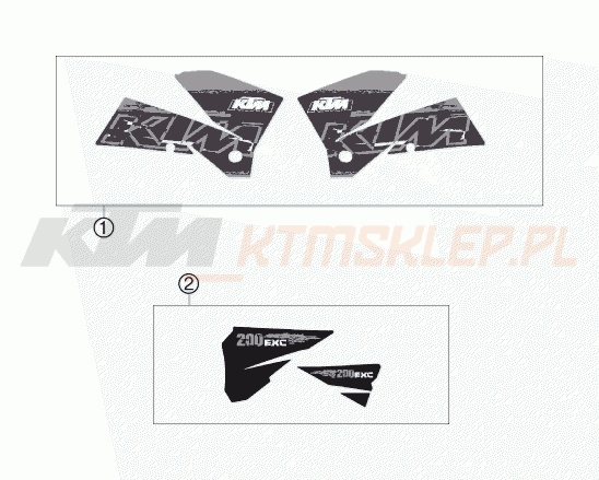 Schemat "naklejki" do KTM 200 EXC