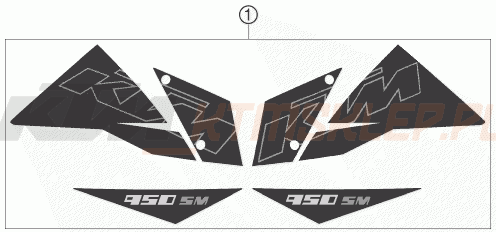 Schemat "naklejki" do KTM 950 SUPERMOTO