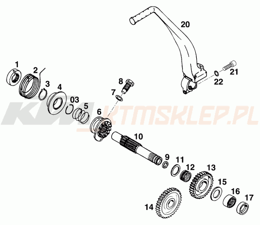 Schemat "kopniak" do KTM 400 SX-C 20kW