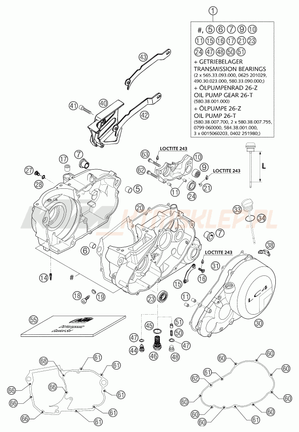 Schemat "kartery" do KTM 625 SC