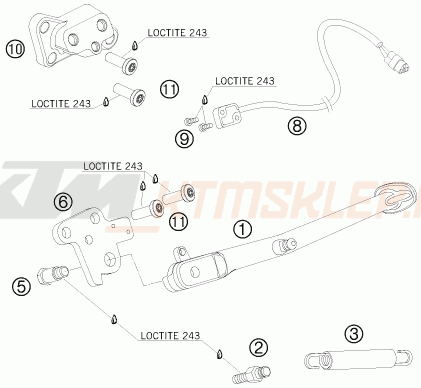 Schemat "stopki postojowe" do KTM 990 SUPER DUKE R